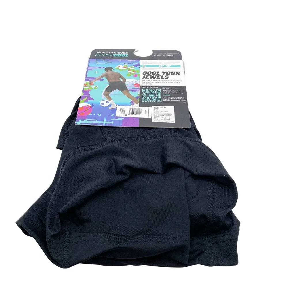 Pair of Thieves Men's Black SuperCool Long Boxer Briefs 2-Pack Size XL